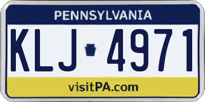 PA license plate KLJ4971