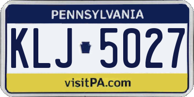 PA license plate KLJ5027