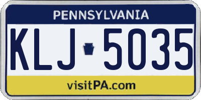 PA license plate KLJ5035