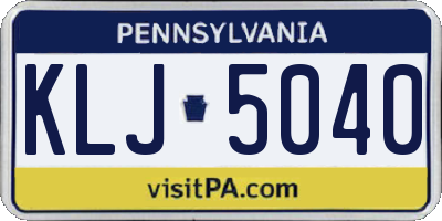 PA license plate KLJ5040