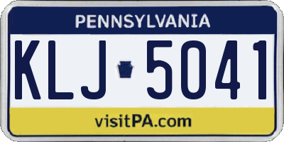 PA license plate KLJ5041