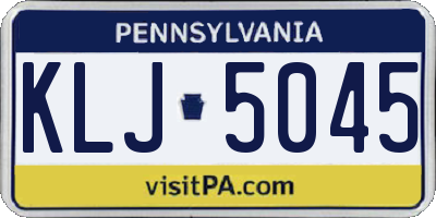 PA license plate KLJ5045