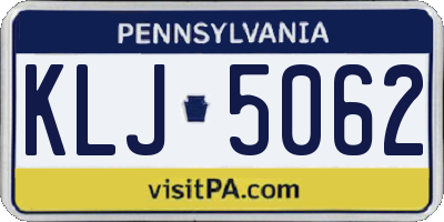 PA license plate KLJ5062