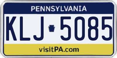 PA license plate KLJ5085