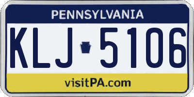 PA license plate KLJ5106