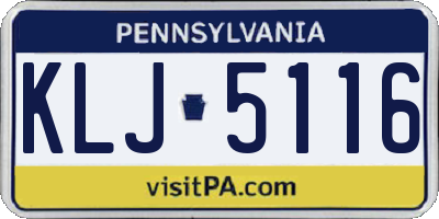 PA license plate KLJ5116