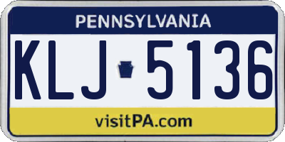 PA license plate KLJ5136