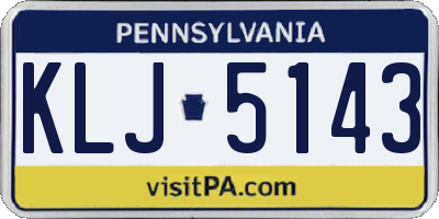 PA license plate KLJ5143