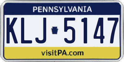 PA license plate KLJ5147