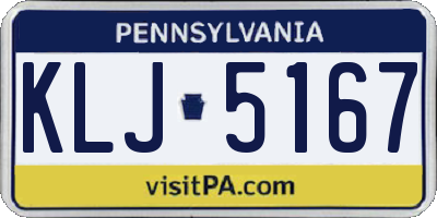 PA license plate KLJ5167