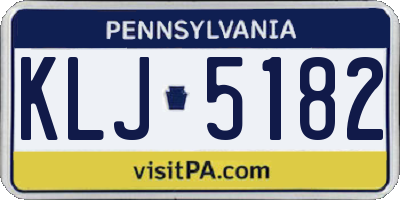 PA license plate KLJ5182