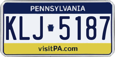 PA license plate KLJ5187