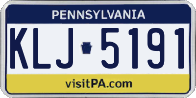 PA license plate KLJ5191