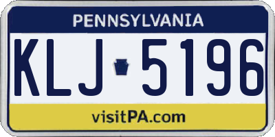 PA license plate KLJ5196