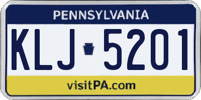 PA license plate KLJ5201