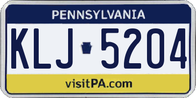 PA license plate KLJ5204