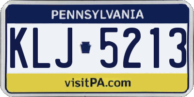 PA license plate KLJ5213