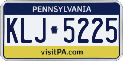 PA license plate KLJ5225