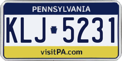 PA license plate KLJ5231