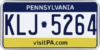 PA license plate KLJ5264