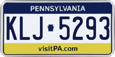 PA license plate KLJ5293