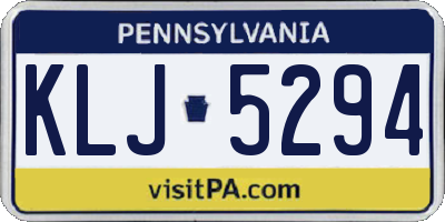PA license plate KLJ5294