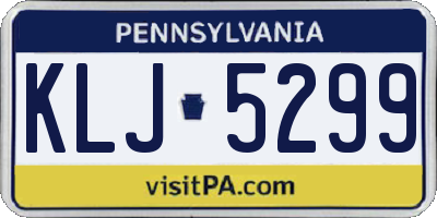 PA license plate KLJ5299
