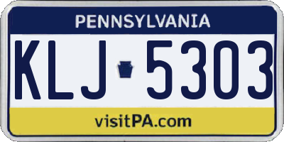 PA license plate KLJ5303