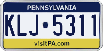 PA license plate KLJ5311