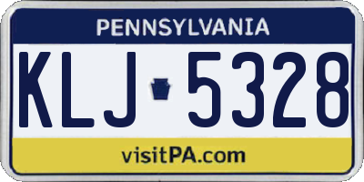 PA license plate KLJ5328