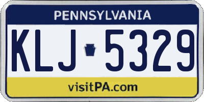 PA license plate KLJ5329