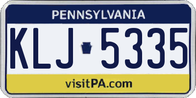 PA license plate KLJ5335