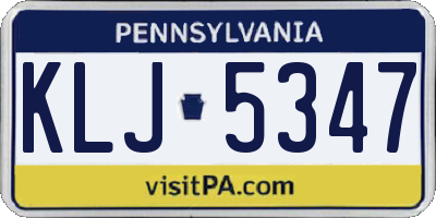 PA license plate KLJ5347