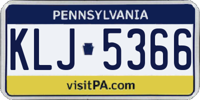 PA license plate KLJ5366