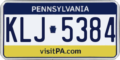 PA license plate KLJ5384