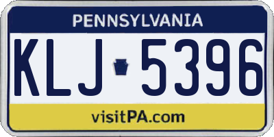 PA license plate KLJ5396
