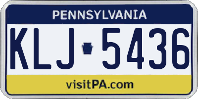 PA license plate KLJ5436