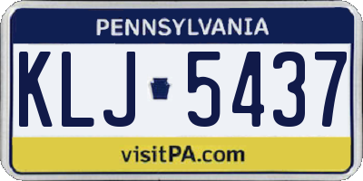 PA license plate KLJ5437