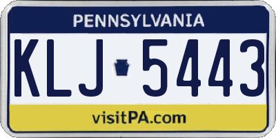 PA license plate KLJ5443