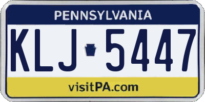 PA license plate KLJ5447