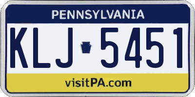 PA license plate KLJ5451