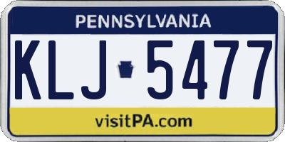 PA license plate KLJ5477