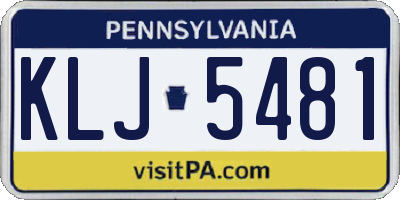 PA license plate KLJ5481
