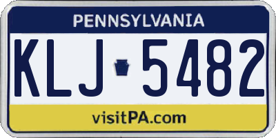 PA license plate KLJ5482