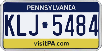PA license plate KLJ5484