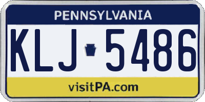PA license plate KLJ5486