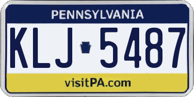 PA license plate KLJ5487
