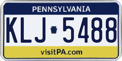 PA license plate KLJ5488