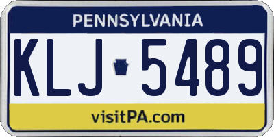 PA license plate KLJ5489