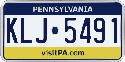 PA license plate KLJ5491